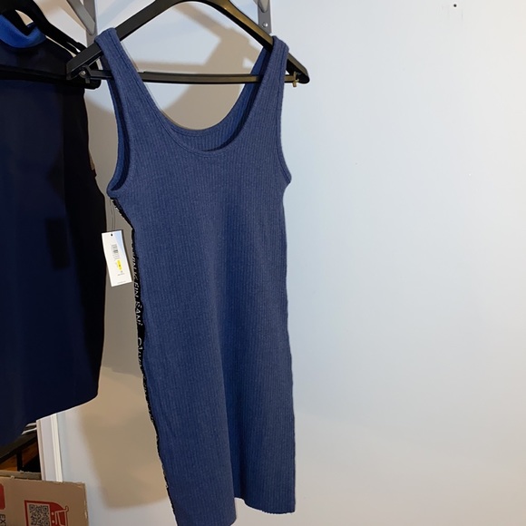 Logo Tape Ribbed Sleeveless Mini Dress - Picture 2 of 4